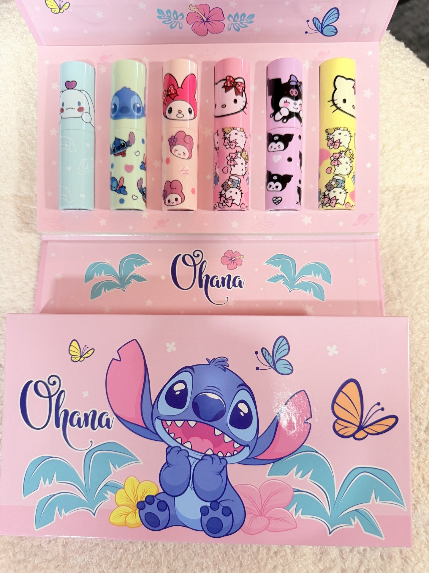 Favor Beauty "Ohana" Stitch & Sanrio lipstick gift set